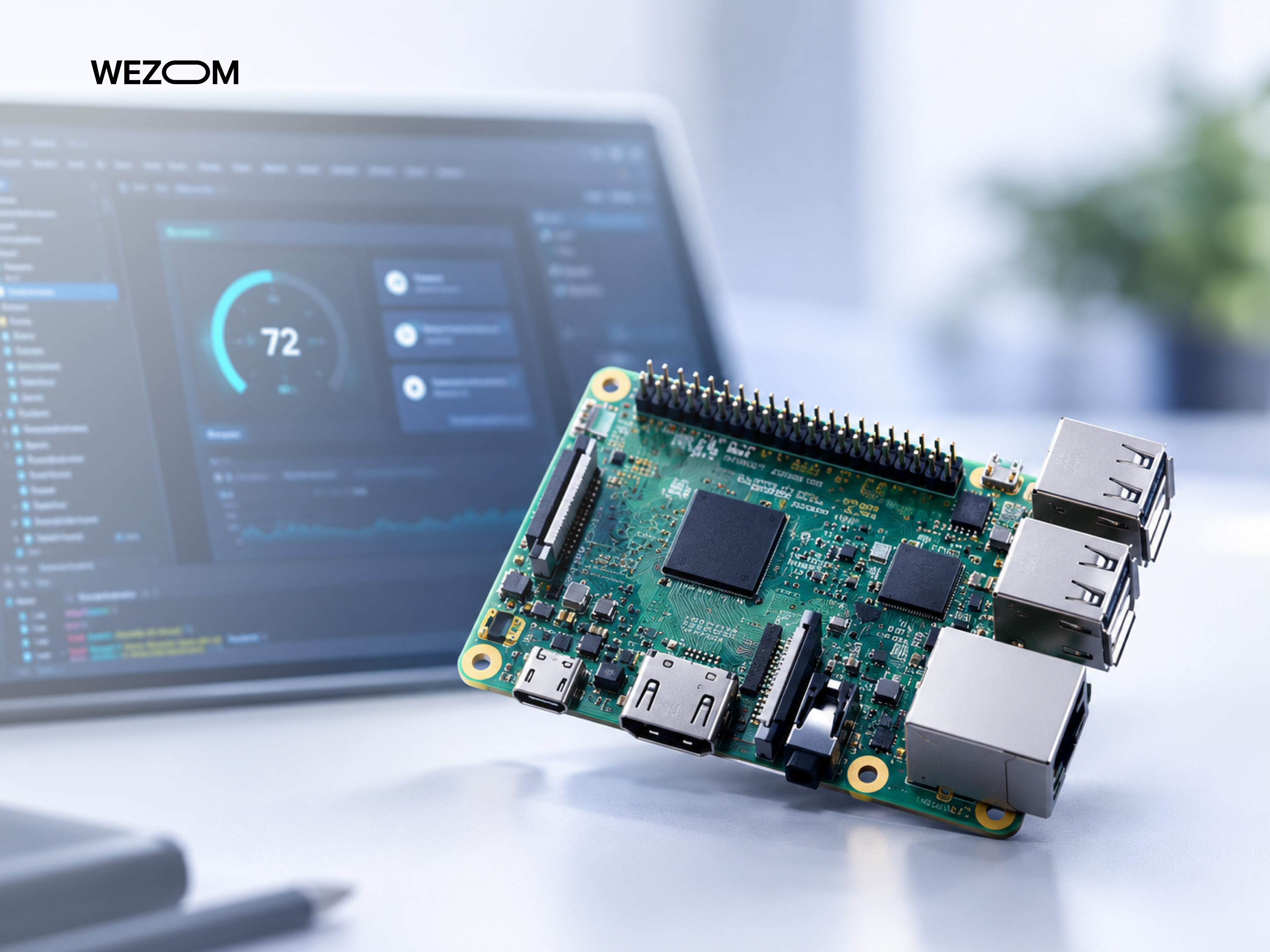 Embedded GUI development framework running on a single-board computer for interface testing